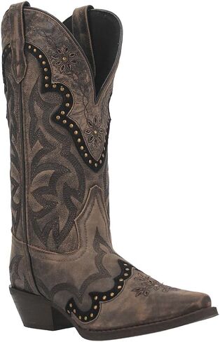 Laredo Womens Skyla Snip Toe Casual Boots Mid Calf Mid Heel 2-3" - Brown in Saudi Arabia