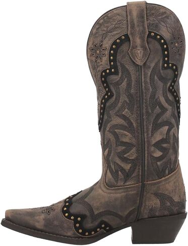 Laredo Womens Skyla Snip Toe Casual Boots Mid Calf Mid Heel 2-3" - Brown in Saudi Arabia