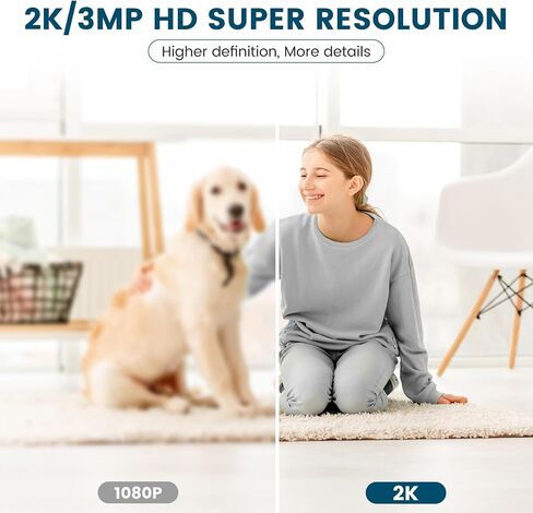 Litokam Security Camera Indoor 2K ، 360 PAN/TILT Cameras for Home Security مع اكتشاف الحركة ، مراقبة الأطفال للحيوانات الأليفة/الكلب مع رؤية ليلية ، 2.4 جيجا هرتز واي فاي مع تطبيق هاتف وصوت ثنائي الاتجاه in Kuwait