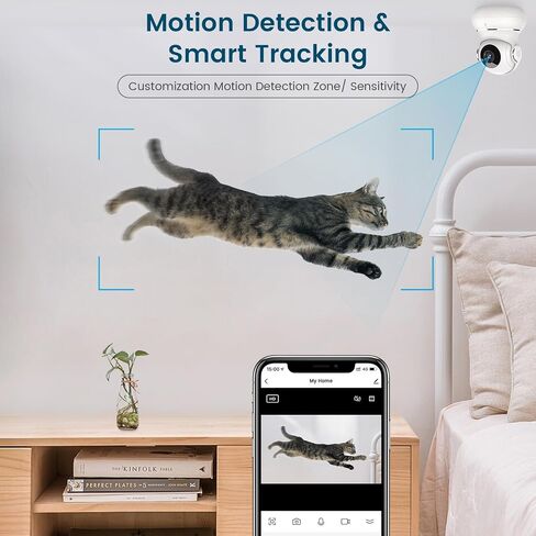 Litokam Security Camera Indoor 2K ، 360 PAN/TILT Cameras for Home Security مع اكتشاف الحركة ، مراقبة الأطفال للحيوانات الأليفة/الكلب مع رؤية ليلية ، 2.4 جيجا هرتز واي فاي مع تطبيق هاتف وصوت ثنائي الاتجاه in Kuwait