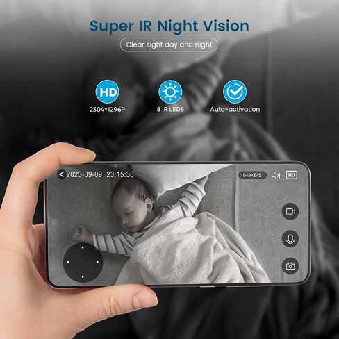 Litokam Security Camera Indoor 2K ، 360 PAN/TILT Cameras for Home Security مع اكتشاف الحركة ، مراقبة الأطفال للحيوانات الأليفة/الكلب مع رؤية ليلية ، 2.4 جيجا هرتز واي فاي مع تطبيق هاتف وصوت ثنائي الاتجاه in Kuwait