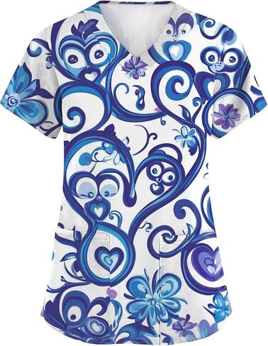 HXHYQKP SCRUB TOPS WOMENTY RECKY V NECK PLUS in Kuwait