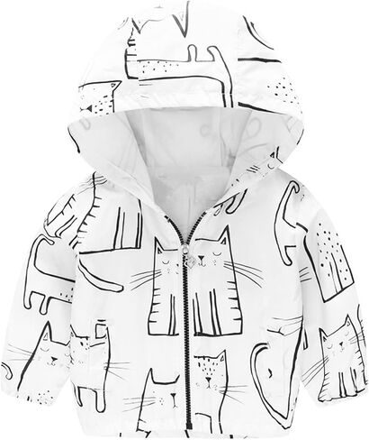 Toddler Kids Rain Jacket Lightweight 𝐖aterproof Fall Coat Zipper Hooded Lined Windbreaker Outerwear for Boys Girls in Saudi Arabia