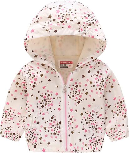 Toddler Kids Rain Jacket Lightweight 𝐖aterproof Fall Coat Zipper Hooded Lined Windbreaker Outerwear for Boys Girls in Saudi Arabia