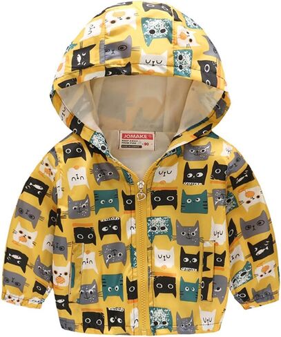 Toddler Kids Rain Jacket Lightweight 𝐖aterproof Fall Coat Zipper Hooded Lined Windbreaker Outerwear for Boys Girls in Saudi Arabia