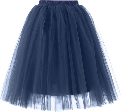Womens Underskirts for Cosplay Elastic Ruffle Tutu Skirt Party Tulle Elegant Midi Skirt Lightweight A-Line Petticoat in Saudi Arabia