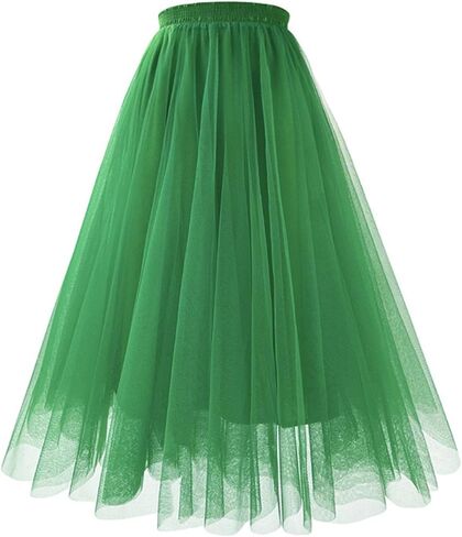 Women's Tulle Elastic Ruffle Petticoat Lightweight A-Line Underskirts for Cosplay Midi Skirt Elegant Party Tutu Skirt in Saudi Arabia