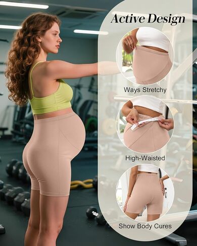 3 Pack Women's Maternity Shorts Over Belly High Waist Lounge Pregnancy Short Pants Biker Workout Summer Clothes in Saudi Arabia