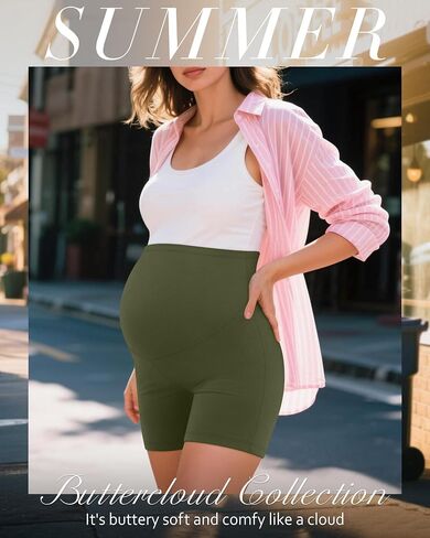 3 Pack Women's Maternity Shorts Over Belly Pregnancy High Waisted Summer Lounge Sleep Pajama Biker Shorts in Saudi Arabia