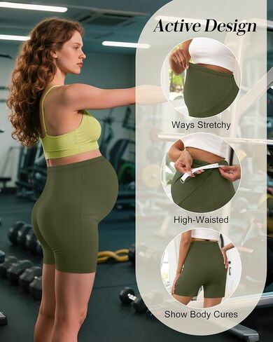 3 Pack Women's Maternity Shorts Over Belly Pregnancy High Waisted Summer Lounge Sleep Pajama Biker Shorts in Saudi Arabia