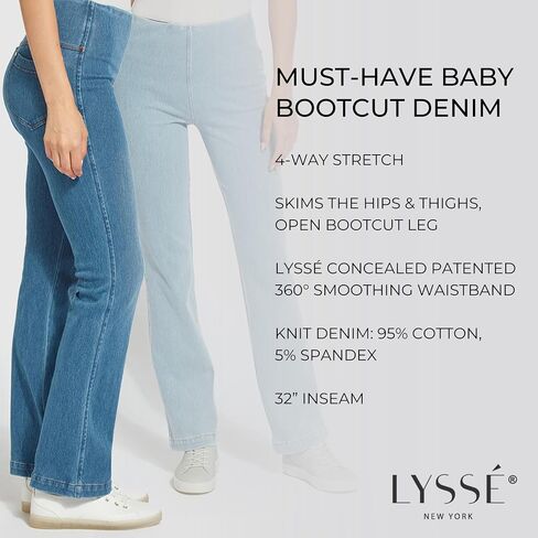 Lyssé womens Baby Bootcut Casual Pants, Black, Medium US in Saudi Arabia