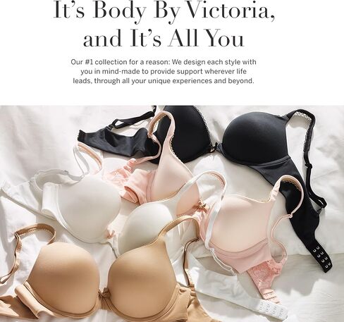Victoria's Secret Perfect Shape Push Up Bra, Full Coverage, Padded, Bras for Women, Body by Victoria Collection, Marzipan (34D) in Saudi Arabia