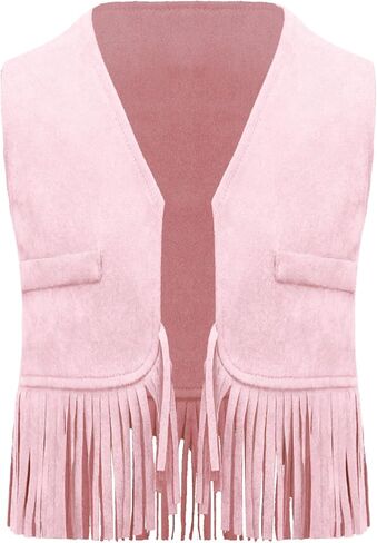 Baby Boys Western Cowboy Open Front Vest Halloween Party Suede Fringe Tassels Waistcoat in Saudi Arabia