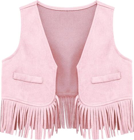 Baby Boys Western Cowboy Open Front Vest Halloween Party Suede Fringe Tassels Waistcoat in Saudi Arabia