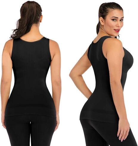 Womens Tank Tops Camisole with Built in Padded Bra Body Sculpting Vest Shelf Bra Wide Strap Sleeveless Tank Top in Saudi Arabia