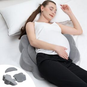 Pregnancy Pillow for Sleeping,Maternity Pillow for Pregnant Women, Larger Wedge Body Pillow for Back, Belly & Hip Support with High-Density Foam,Comfortable,Portable&Lightweight for Bed, Travel,Gray