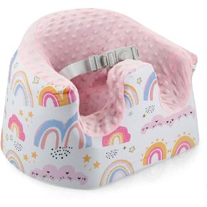 PandaEar Baby Seat Cover Compatible with Bumbo Seat, Removable Floor Soft Seat Cover for Boys & Girls, Breathable & Anti-Slip, Machine Washable, Pink