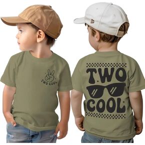 Two Cool Birthday Shirts Toddler Boy 2T Birthday T-Shirt 2 Years Old B-Day Party Outfit Short Sleeve Tee Tops Clothes