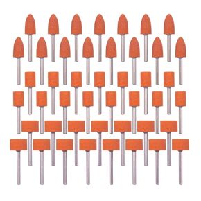 30PCS Sanding Bits for Dremel Rotary Tool, Grinding Stone Sanding Drill Bits with 1/8" Shank, Aluminium Oxide Tough Enough to Metal Rust Removal/Smoothing/Sharpening, Different Shape (3 Shape, 30)