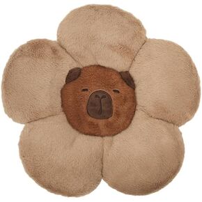 Plush Capybara Reading Pillow Fluffy Back Support Pillow for Sitting Up in Bed/Couch, Capybara Car Backrest Seats Accessories (Flower)