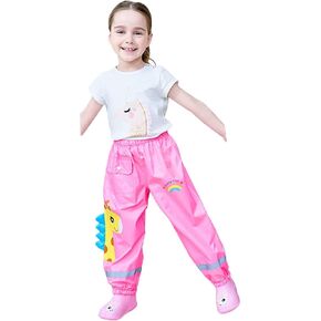 Toddler Rain Pants Boys Girls Mud Dirty Proof Trousers Kids Rainwear