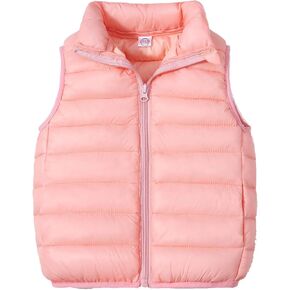 BOXIACEY Toddler Puffer Vest Baby Boys Girls Puffer Down Vest Sleeveless Hooded Puffer Coat Lightweight Winter Jacket