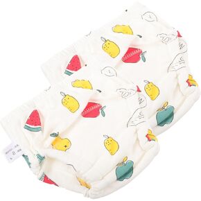 BESPORTBLE 2 Pack Washable Training Pants for Newborn Cotton Diaper Pants Reusable and Soft Assorted Color