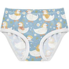 White Ducks Girls' Underwear Cotton Wearing Bonnets Girls Briefs Soft Toddler Underwear 2T