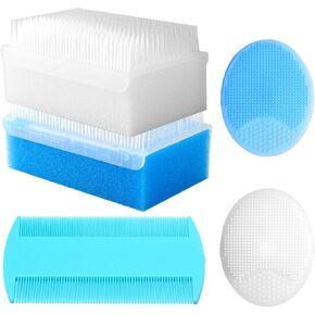 فرشاة غطاء المهد للأطفال ، مجموعة من 5 أساسية من حمامات الأطفال مع حوض اسفنج إسفنجي سيليكون المقبض الطويل مقبض المقبض للأطفال حديثي الولادة الصغار الفتيان (الوردي) in Kuwait