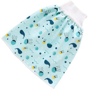 BESPORTBLE Training Skirt High Waist Potty Training Pants with Concealed Buckle Cartoon Design for Leak Prevention Sea Blue
