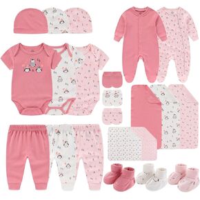 Unisex Newborn Layette Set 22 Piece Gender Neutral Newborn Clothes & Accessories Set Infant Essentials