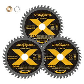 4-1/2 Inch Circular Saw Blade for Ultra-Nice Wood Cutting, 40T, 3 Pack, 7/8" Arbor with 3/8"&5/8" Bushing