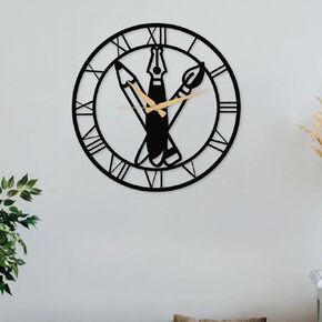 Teacher Themed Metal Wall Clock – Inspirational Design, Silent Movement, Unique Gift for Teachers, Classroom or Office Decor (24" W x 24" H / 60x60 cm)