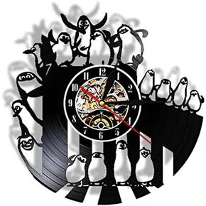 The Cartoon Penguines of Madagascar Vinyl Record Silent nt Nursery Baby Bedroom Watch