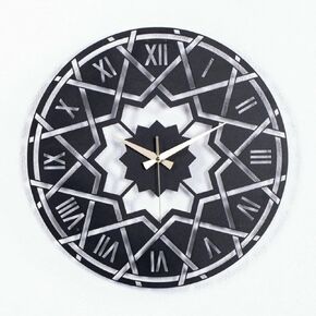 Star Themed Metal Wall Clock - Viking Rune Symbol Wall Decor, Unique Scandinavian Design for Home, Office & Living Room, Clock for Nordic & Viking Theme Decor (20" W x 20" H / 50x50 cm)