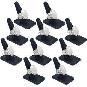 MOOCA 6 Pcs Set Finger Ring Stand Jewelry Display Holder Showcase Ring Display Drawer Velvet Ring Storage Jewelry Display Stands for Shows, Black Velvet