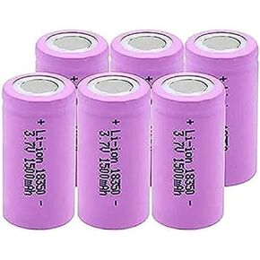 Rechargeable 3.7V 1500Mah 18350 Li-ion 10A Continuous Discharge Power Supply for Headlight Camera Toy,6 Pieces