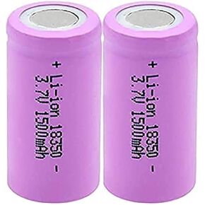 3.7V 1500Mah 18350 Li-ion Rechargeable Ba 10A Continuous Discharge Power Supply Ba for Headlight Camera Toy,2 Pieces