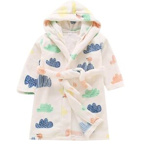 Toddlers Boys Girls Hooded Cartoon Animal 𝐑obe Soft Fleece Bath𝐫obe 𝐏ajamas Dressing Gown 𝐒leep𝐰ear