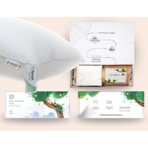 Organic Cooling Tencel™ Lyocell (13X18) - Toddler Pillow and Pillowcase Set for Hot Sleepers, Non-Toxic, Hypoallergenic, Skin Friendly, Eucalyptus Plant Fiber Cooling - Soft & Squishy