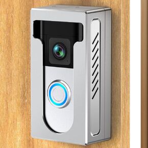 No Drill Adhesive Video Doorbell Mount Compatible for Ring/Blink Wireless Video Doorbell, Not Block Doorbell Sensor, QIBOX Anti-Theft Camera Mount Bracket Cover Holder Corner Kit Accessories