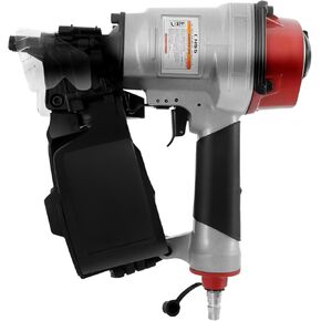 CN55 Pneumatic Coil Nailer, 15° & 16° Roofing Nail Gun, Heavy-Duty Pneumatic Power Tool for Smooth & Threaded Nails, 300-350 Nail Capacity, Ideal for Roofing & Construction