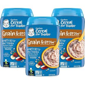 Gerber Baby Cereal Hearty Bits Multigrain Cereal Banana Apple Strawberry, 8 Ounce (Pack of 3)