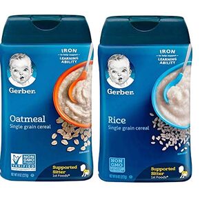 Gerber Cereal for Baby 1st Foods Grain & Grow Wereal ، المصنوع من الحبوب الكاملة والمواد المغذية الأساسية ، غير المعدلة وراثيًا ، للاعتصار المدعوم 8 أوقية (حزمة 9)