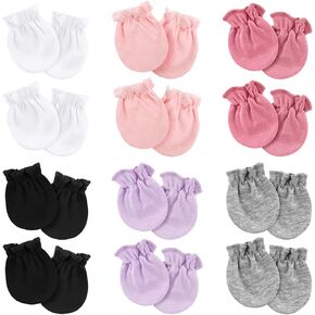 Newborn Baby Mittens No Scratch Cotton Elastic Wrist Gloves Infant Toddler Mittens for Baby Boy Girl 0-6 Months