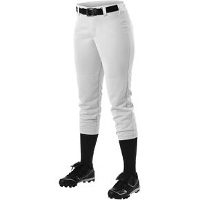 Alleson Athletic Girls Fast pitch Softball Belt Loop Pants, White, Medium in Kuwait