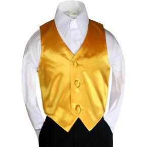 Boys Satin Yellow Vest from Baby to Teen