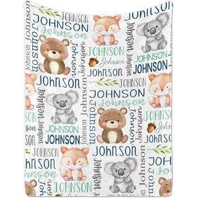Personalized Baby Blanket- Printed in USA-Custom Baby Blanket with Name for Girls and Boys, Super Soft Plush Fleece, Personalized Baby Gifts
