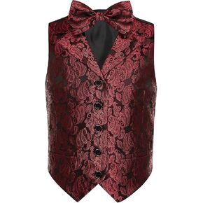 Baby Boys Bow Tie and Suit Vest Set - Fashionable Sleeveless Jacquard Waistcoat for Parties
