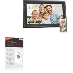 BoxWave Screen Protector Compatible With LiviNGPAi Large Digital Picture Frame (16 in) - ClearTouch Anti-Glare (2-Pack), Anti-Fingerprint Matte Film Skin